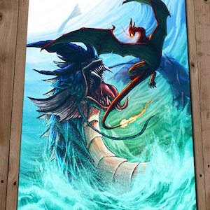 Charizard Art Print Poster GYARADOS CHARIZARD Illustration Painting