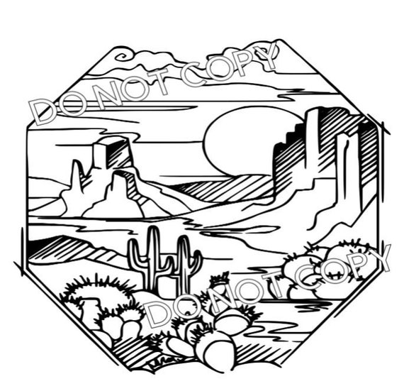 Desert Scene Svg Png Jpeg Etsy