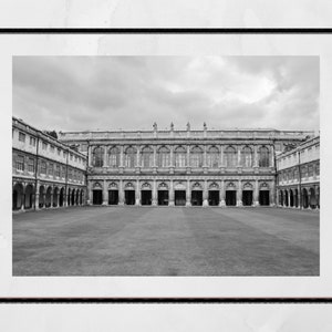 Trinity College Cambridge University Black And White Photography Print