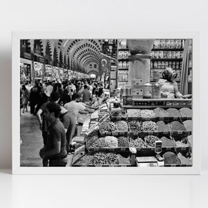 Turkey Istanbul Spice Bazaar Black And White Photography Print image 3