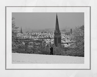 Glasgow Queen's Park Snow Black And White Photography Print