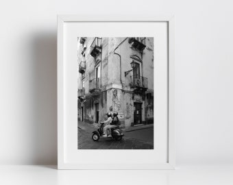 Italien Wand Kunst Catania Sizilien Schwarz Weiß Druck Street Fotografie