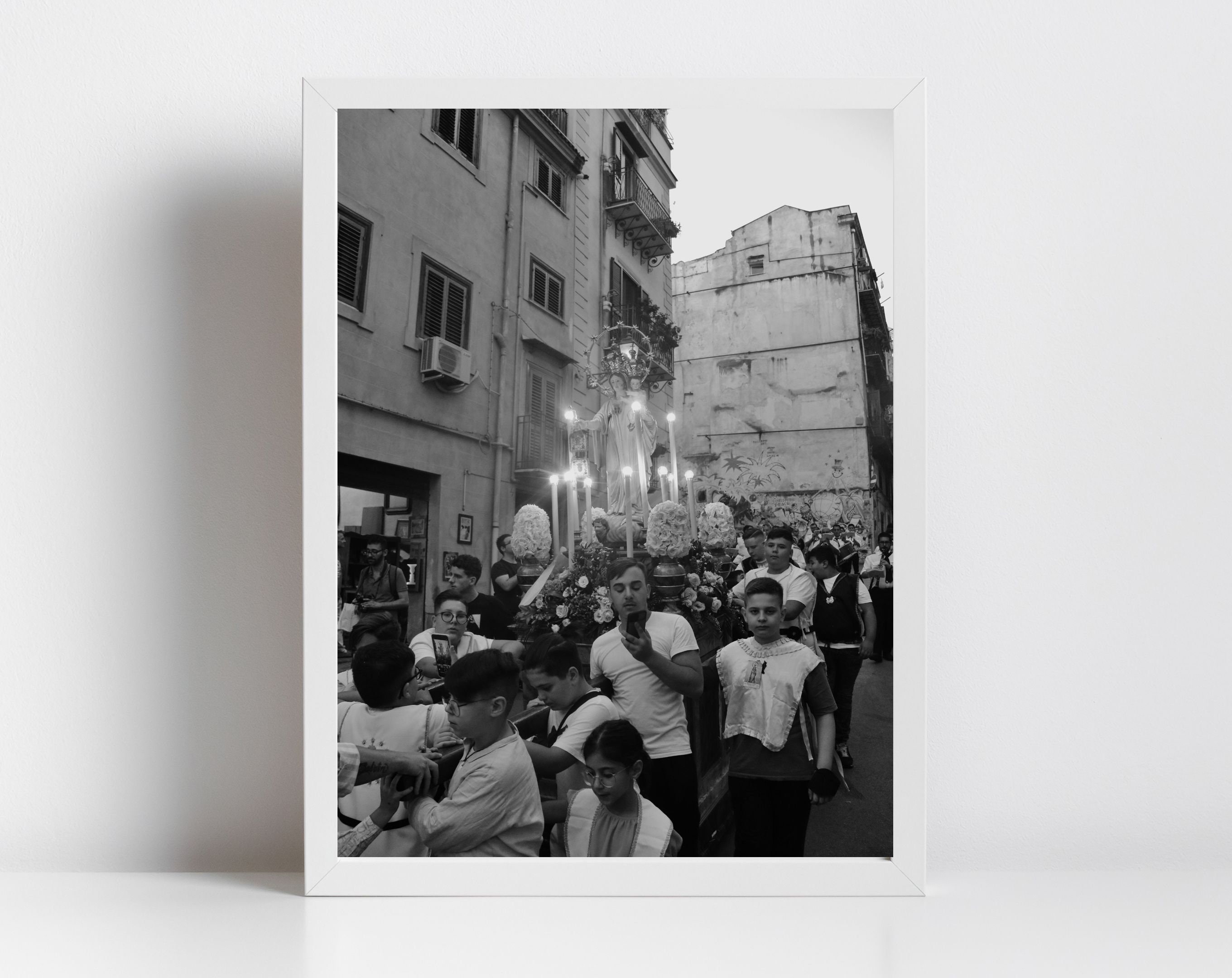 Palermo Sicily Black and White Print Catholic Art Italy Poster - Etsy