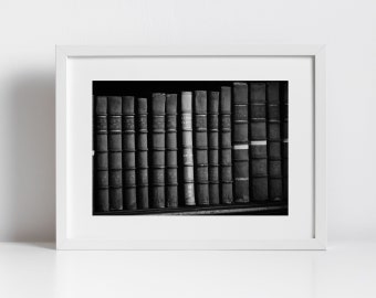 Bookshelf Black And White Print Library Wall Art Trinity College Dublin Photography