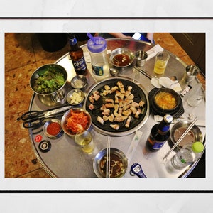 Cartel De Comida Coreana Fotografía Del Restaurante Samgyeopsal