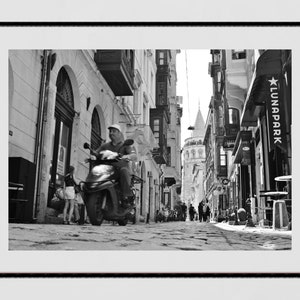 Istanbul Galata schwarz und weiß Fotografie Druck Wandkunst