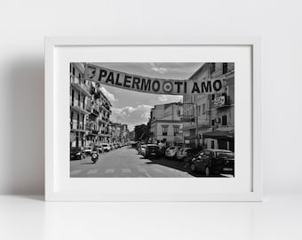 Palermo Sicily Print Black And White Photography Art