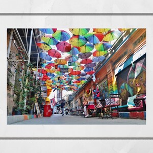 Istanbul Umbrellas Street Karakoy Photography Print Poster