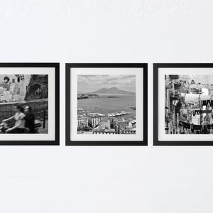 Naples Italy Black And White Photography Prints Gallery Wall Set Of Three