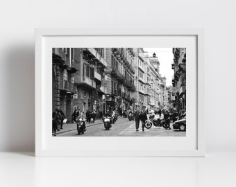 Naples Italy Black And White Photography Print