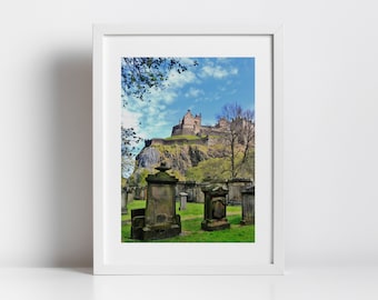 Edinburgh Castle St Cuthbert's Kirkyard Photography Print