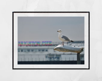 Brighton Palace Pier Photographie Seagull Wall Art