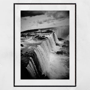 Iguazu Falls Black And White Photography Print image 2