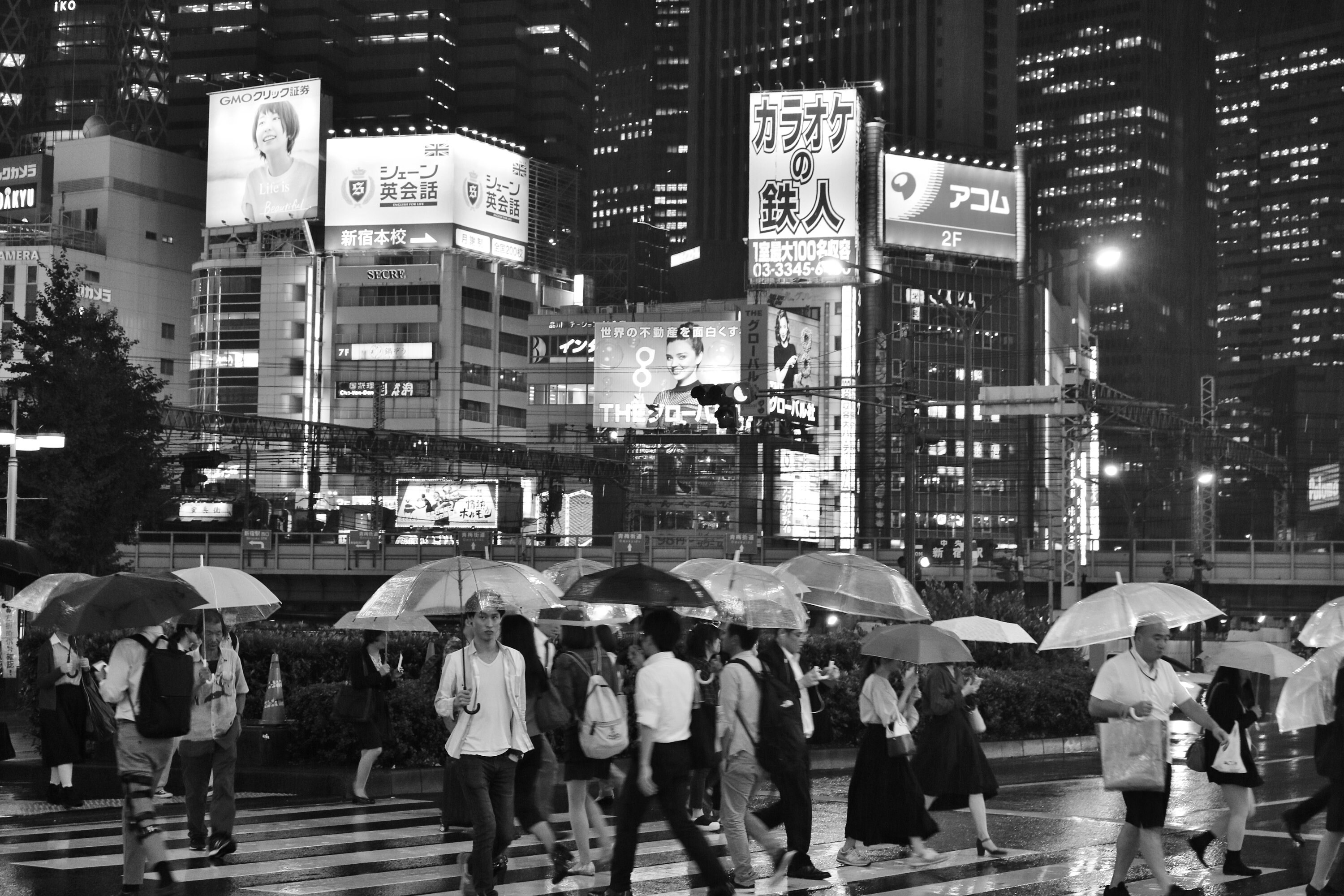 Tokyo In The Rain Shinjuku Black And White Photography Print Etsy Canada