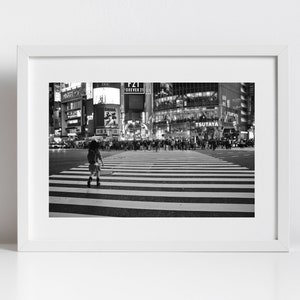Tokyo Shibuya Crossing Black And White Photography Print