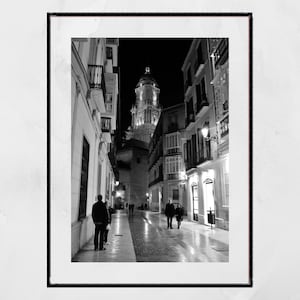 Malaga Wall Art Spain Black And White Photography Print