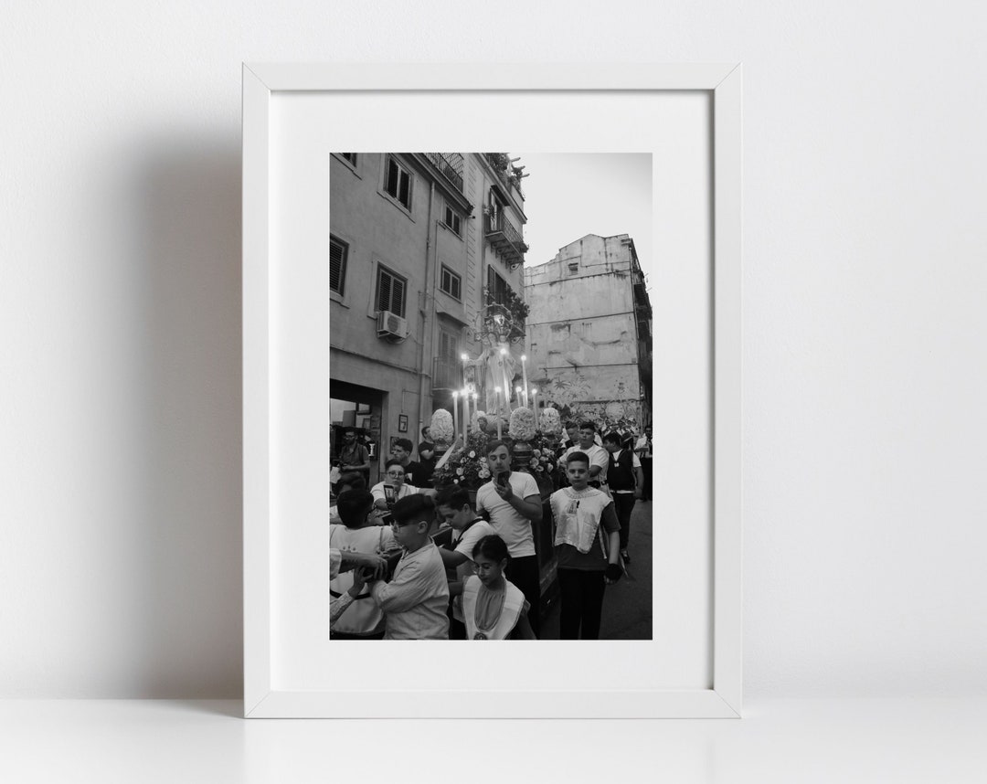 Palermo Sicily Black and White Print Catholic Art Italy Poster - Etsy