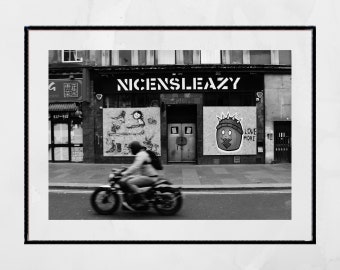 Glasgow Nice N Sleazy Sauchiehall Street Urban Schwarz und Weiß Fotografie