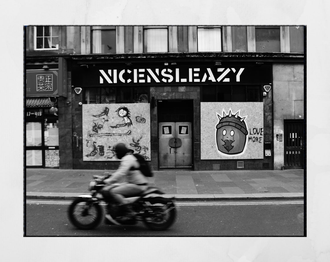 Glasgow Nice N Sleazy Sauchiehall Street Urban Black and White Etsy