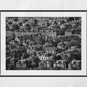 Edinburgh Buildings Black And White Photography Print