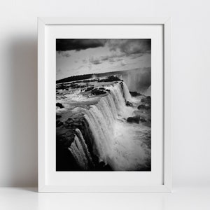 Iguazu Falls Black And White Photography Print
