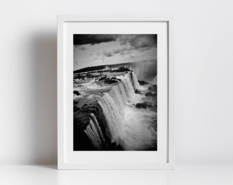 Iguazu Falls Black And White Photography Print