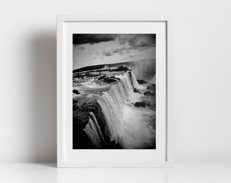 Iguazu Falls Black And White Photography Print image 1