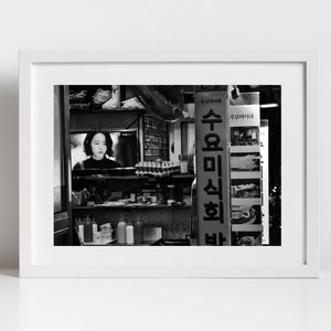 Seoul Korea Black and White Photography Poster