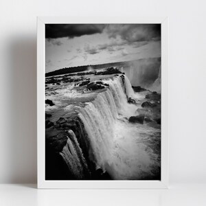 Iguazu Falls Black And White Photography Print image 4