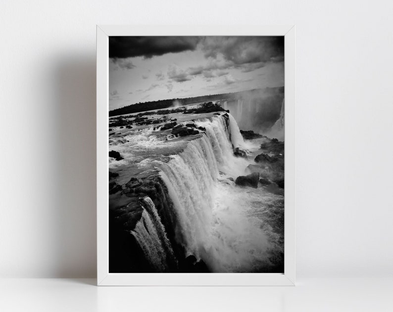 Iguazu Falls Black And White Photography Print image 4