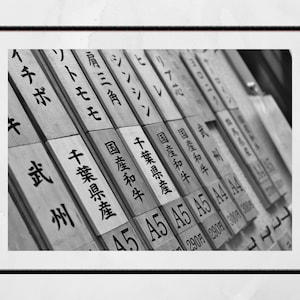 Arte japonés de la pared en blanco y negro