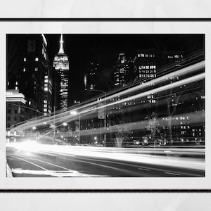 Impresión de fotografía en blanco y negro del Empire State Building de Nueva York