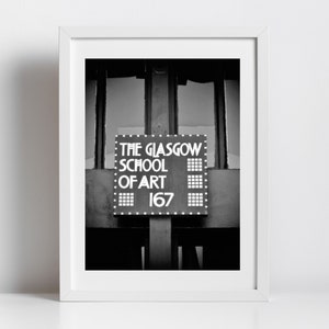 Charles Rennie Mackintosh Glasgow School Of Art Black And White Print