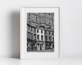 Edinburgh Victoria Street Black And White Photography Print
