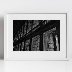 The Long Room Trinity College Dublin Black and White Print Library Wall Art