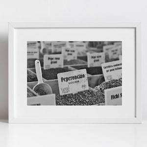 Spice Schwarz Weiß Druck Italienische Food Art Fotografie