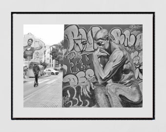 Malaga Street Art schwarz und weiß Fotografie