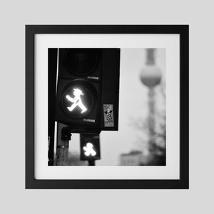 Berlin Ampelmann schwarz weiß Fotografie Druck