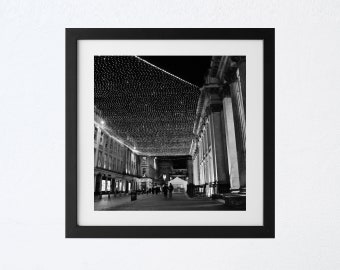 Glasgow Print Royal Exchange Square Black And White Photography