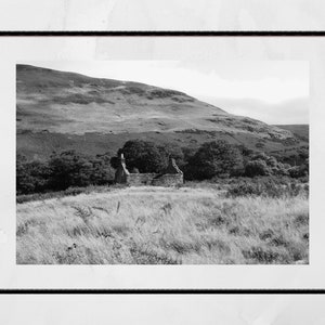 Isle of Arran Bothy Scotland Landscape Black And White Photography Poster