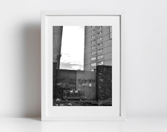 Leith Edinburgh Brutalist Urban Black And White Photography Print