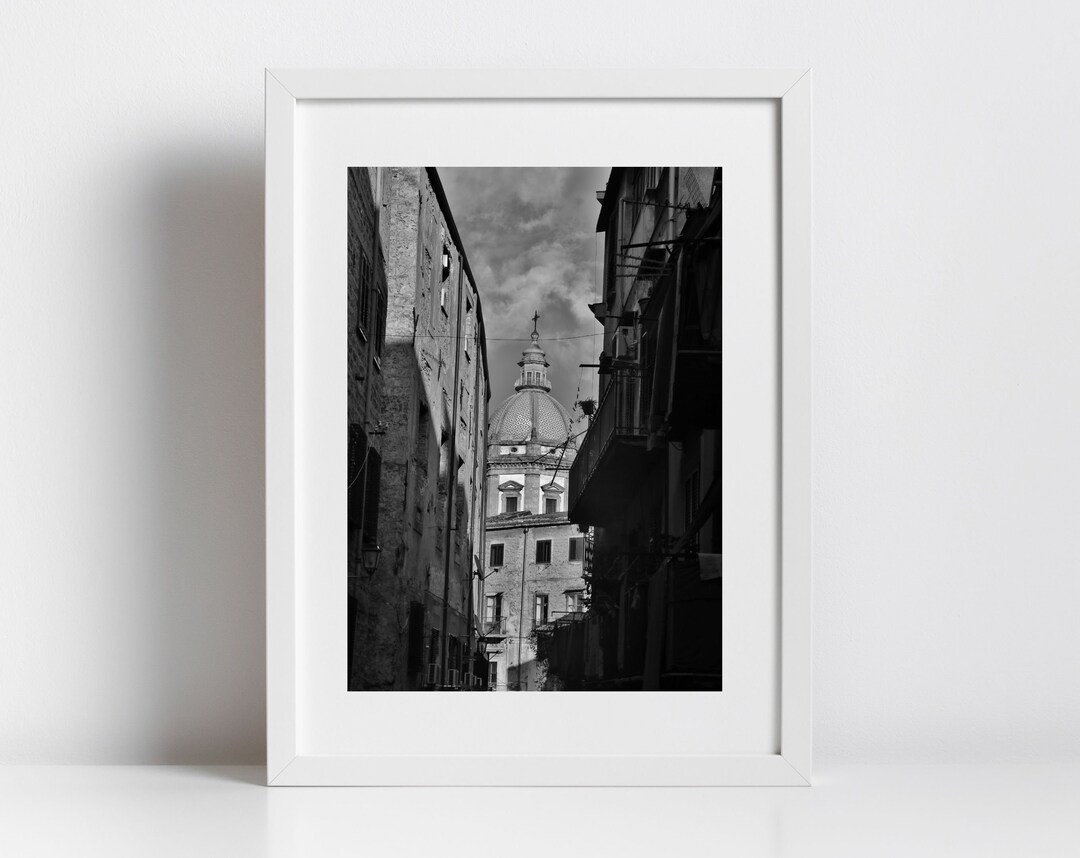 Palermo Church of the Gesù Black and White Photography Print - Etsy