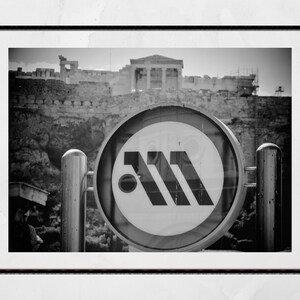 Athen Metro Fotografie Druck Akropolis schwarz und weiß Poster