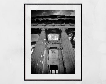 Athens Temple of Hephaestus Ancient Greece Black And White Photography Print