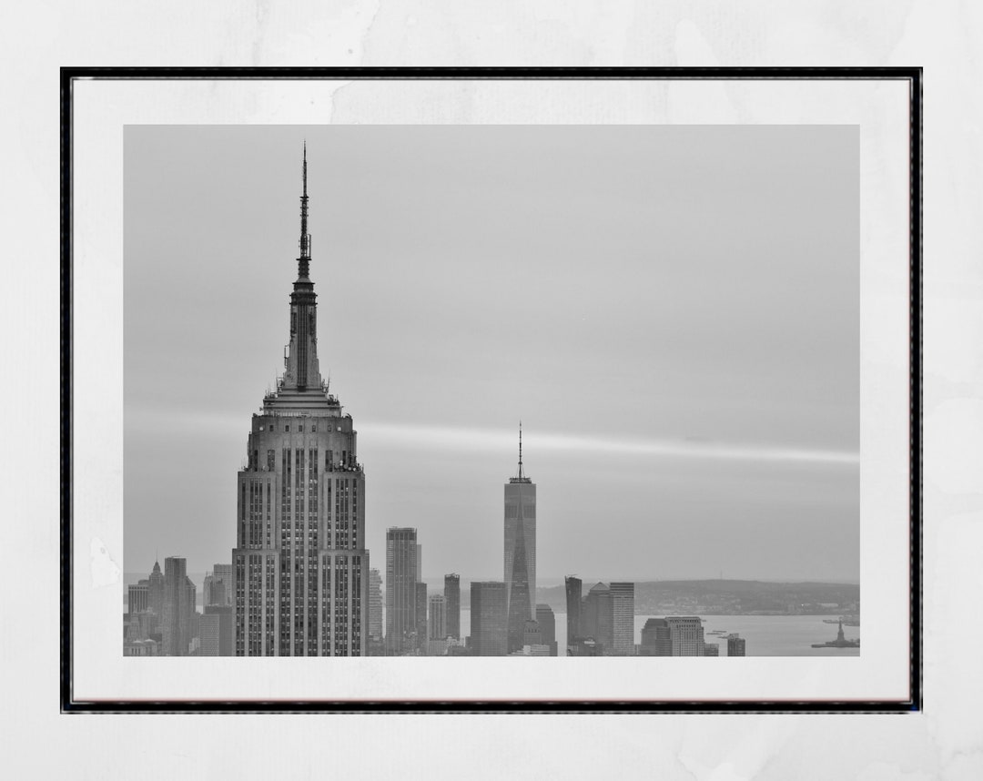 Empire State Building New York Black and White Photography Poster - Etsy