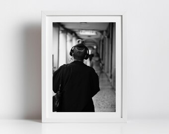 Bologna Italy Street Black And White Photography Print Punk Poster