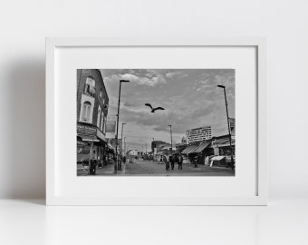 Ridley Road Market Dalston London Street Black And White Photography Print
