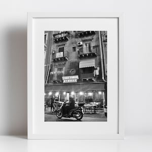 Catania Sicily Print Street Black And White Photography Vespa Poster