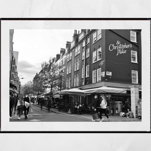 London St Christopher&#39;s Place Black And White Photography Print