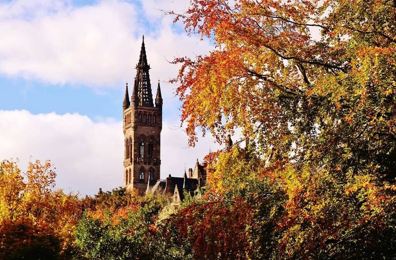 Glasgow University Print Kelvingrove Park Photography Etsy UK